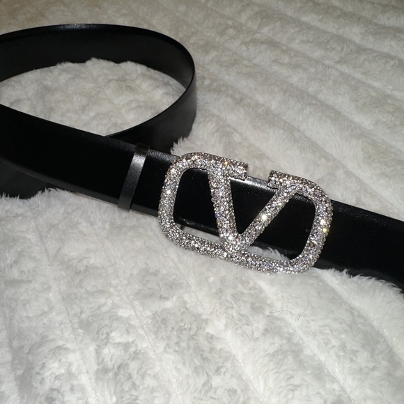 Valentino Black Belt with Silver Buckle main image 4